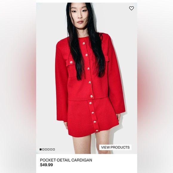 Elegant Red Women's set Jacket & skirt ( RUNS LARGE) - Picture 2 of 12